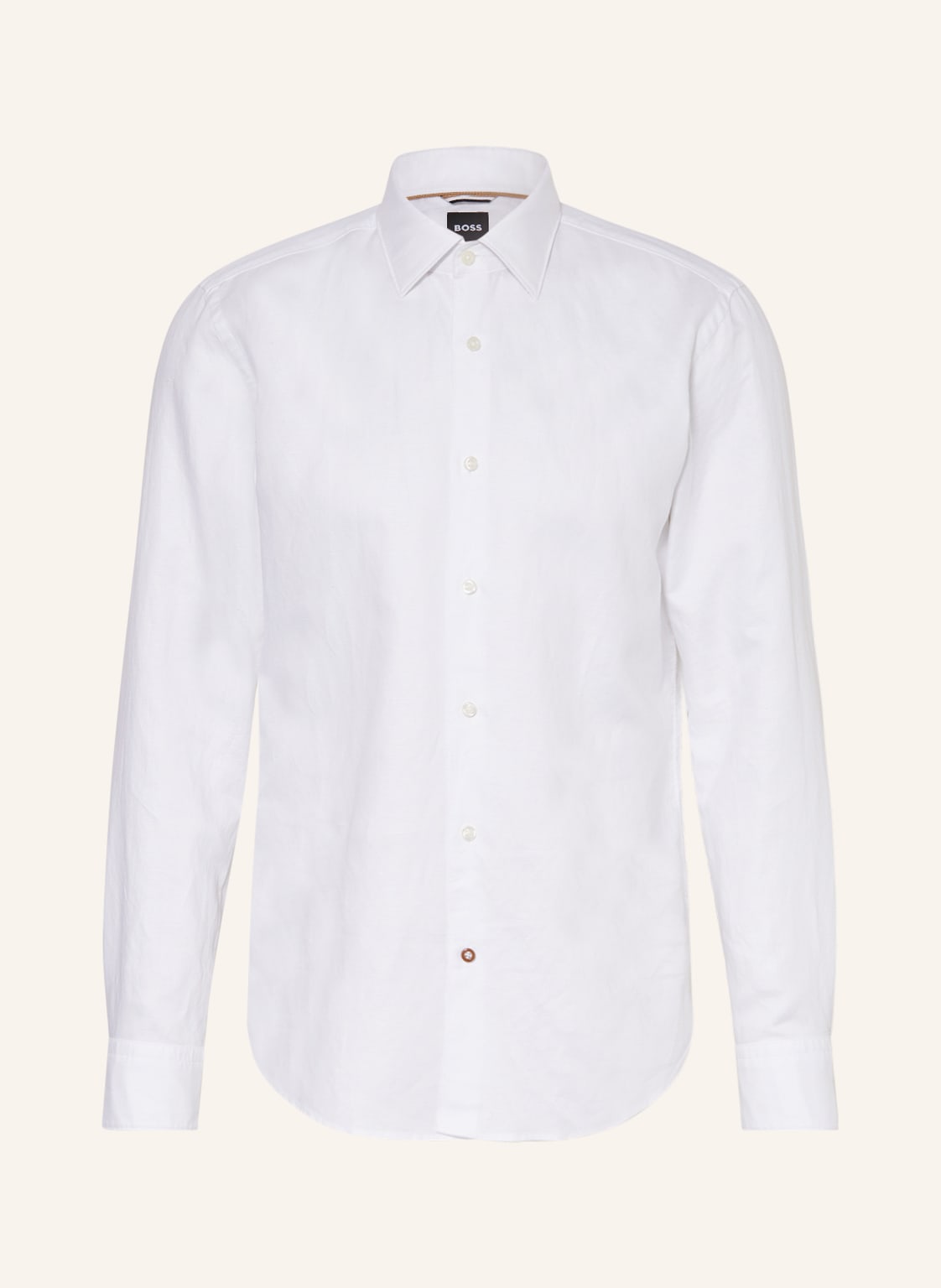 Image of Boss Hemd Hal Casual Fit Mit Leinen weiss