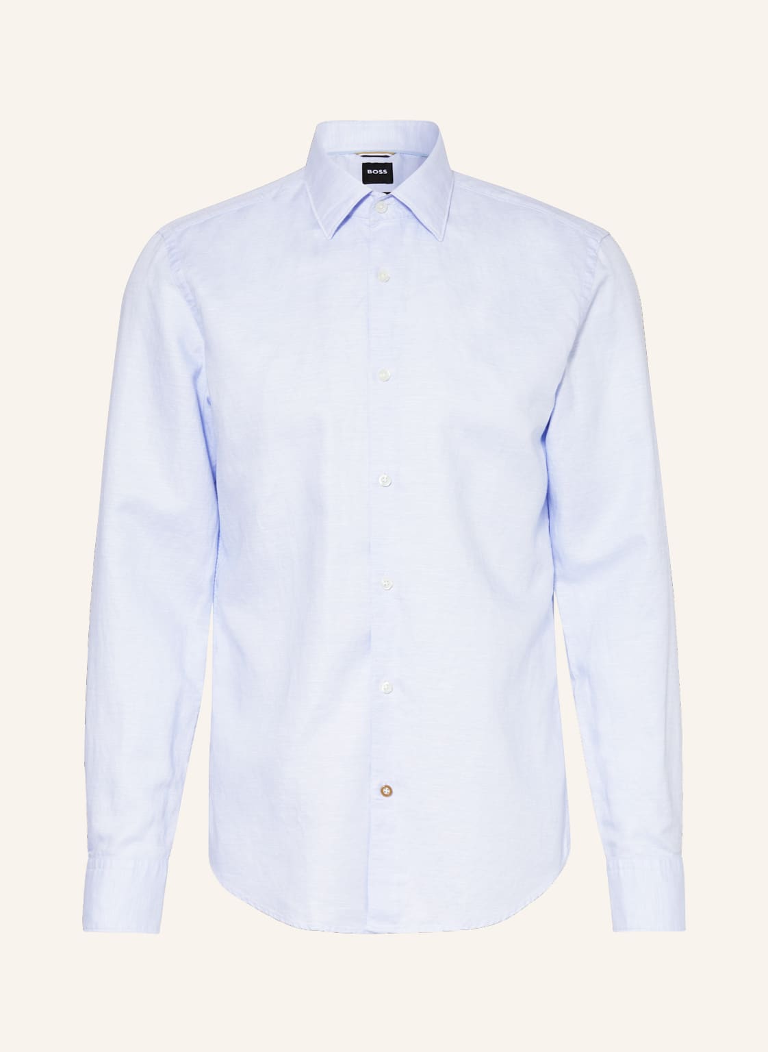 Image of Boss Hemd Hal Casual Fit Mit Leinen blau