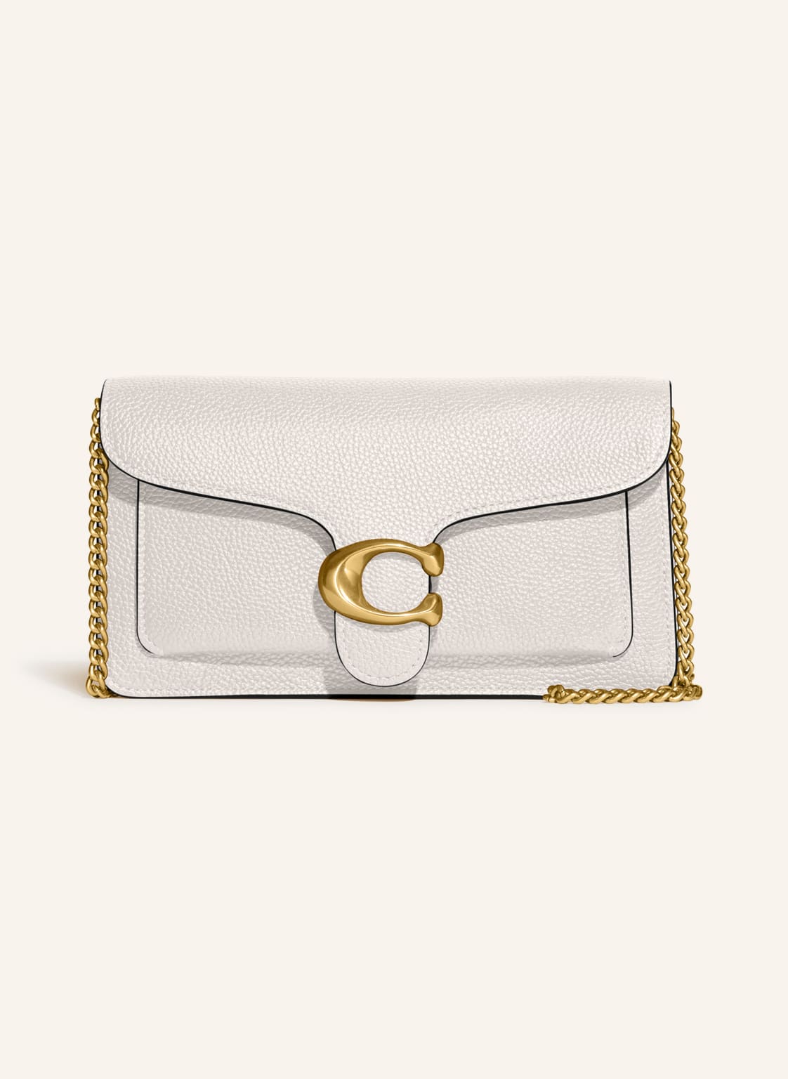 Image of Coach Umhängetasche Pebble Chain beige