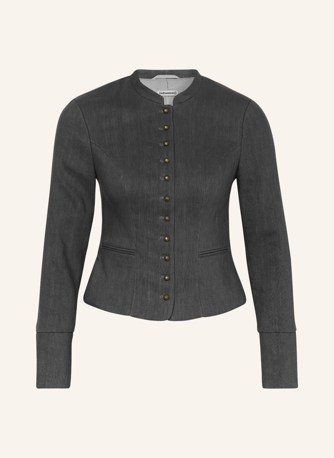 Image of Gottseidank Janker Barbara Mit Leinen grau