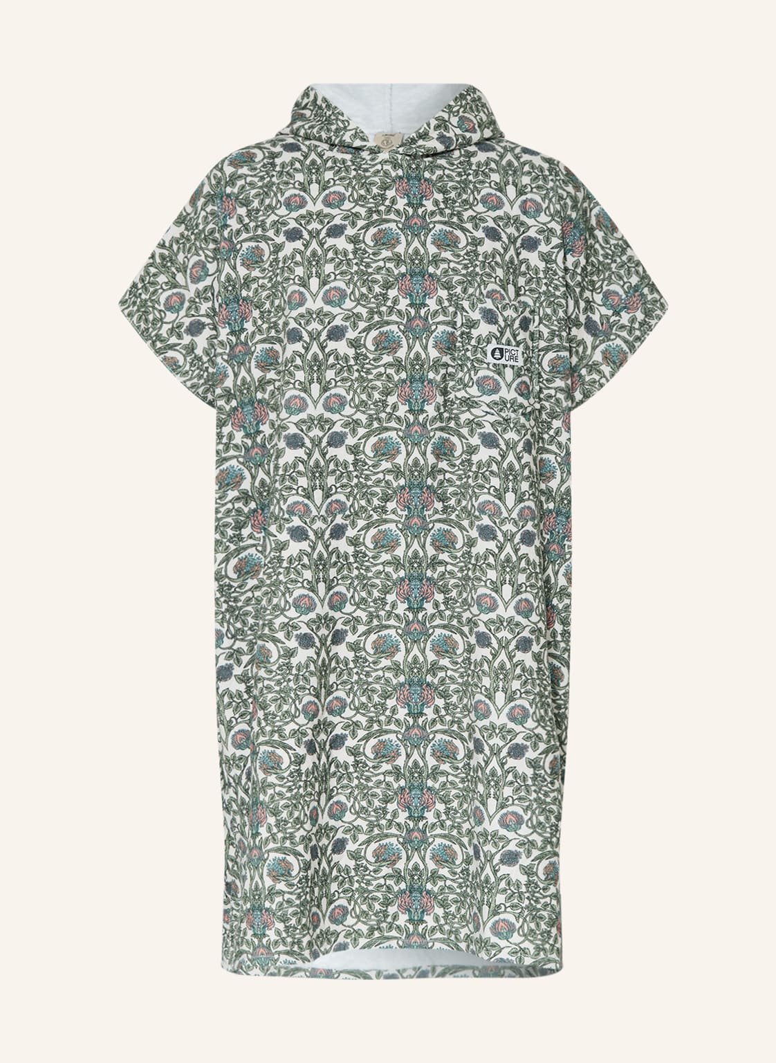 Image of Picture Frottee-Poncho Landsom gruen