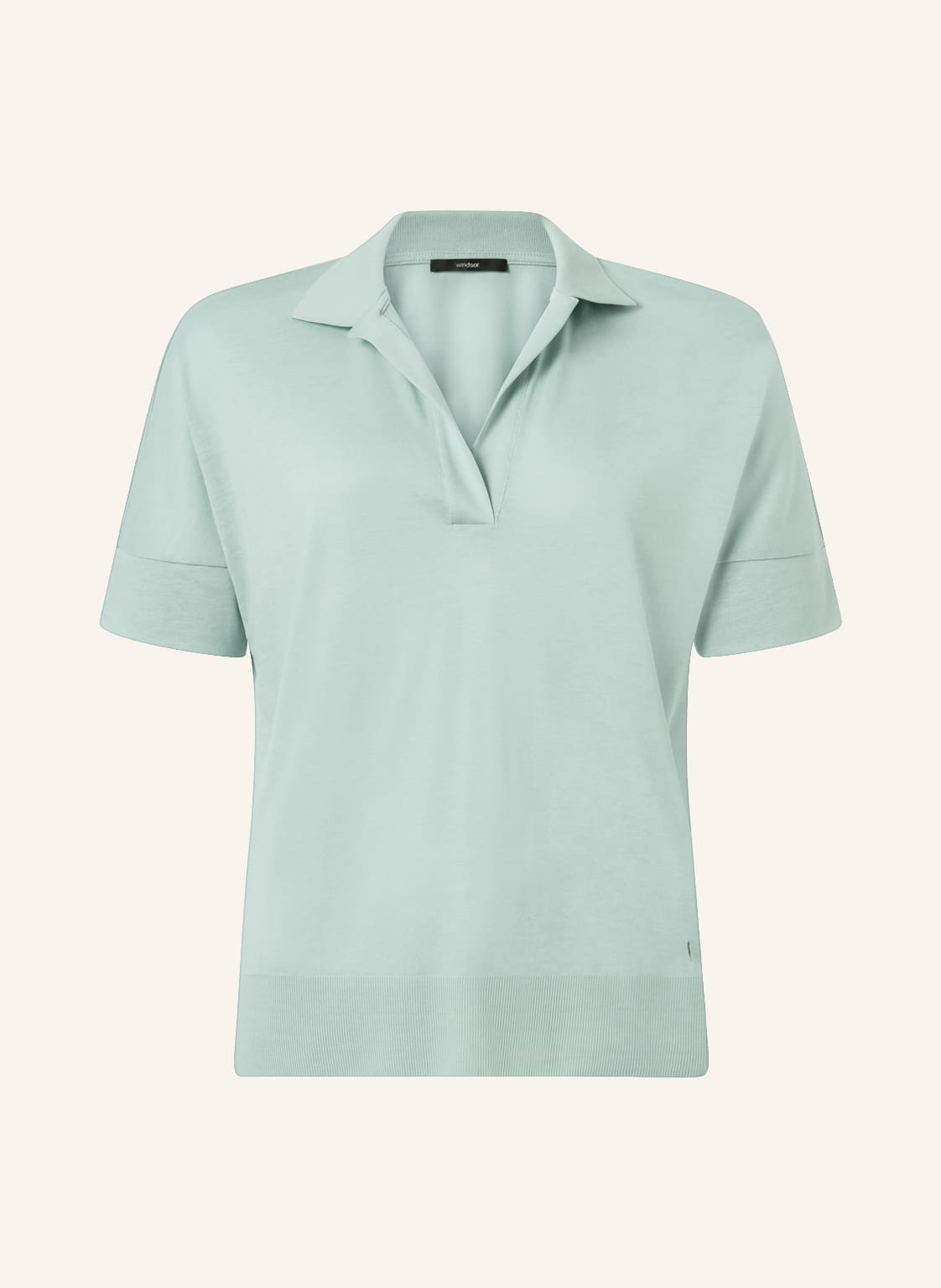Image of Windsor. Strick-Poloshirt gruen