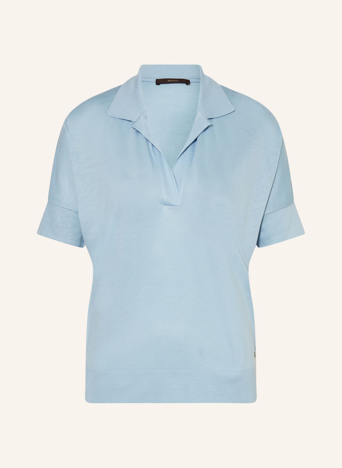 Image of Windsor. Strick-Poloshirt blau