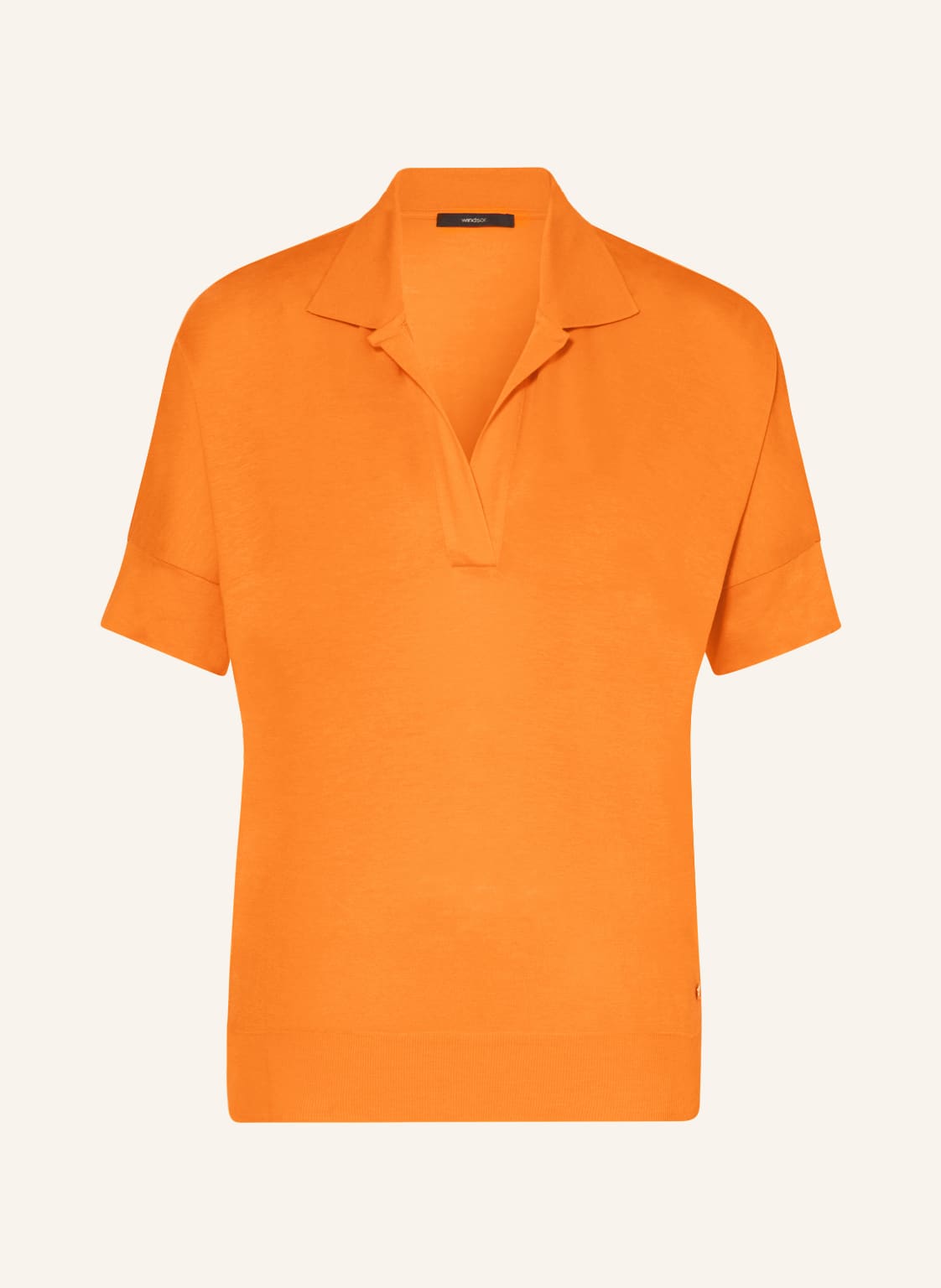 Image of Windsor. Strick-Poloshirt orange