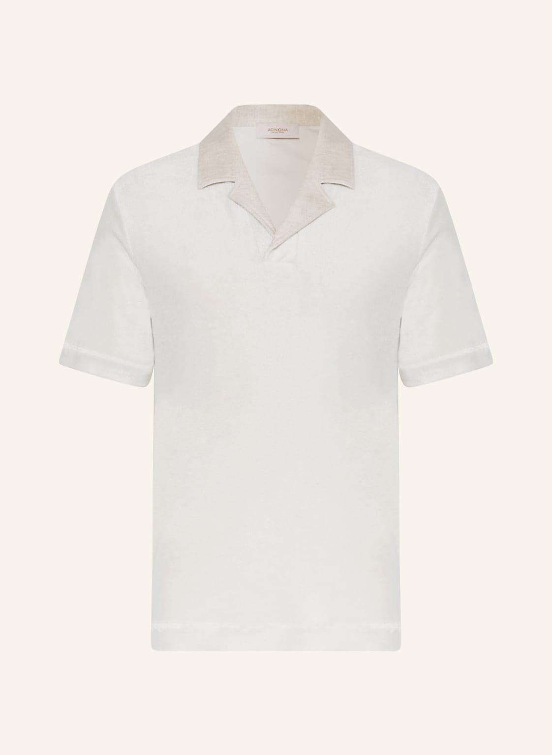 Image of Agnona Frottee-Poloshirt beige