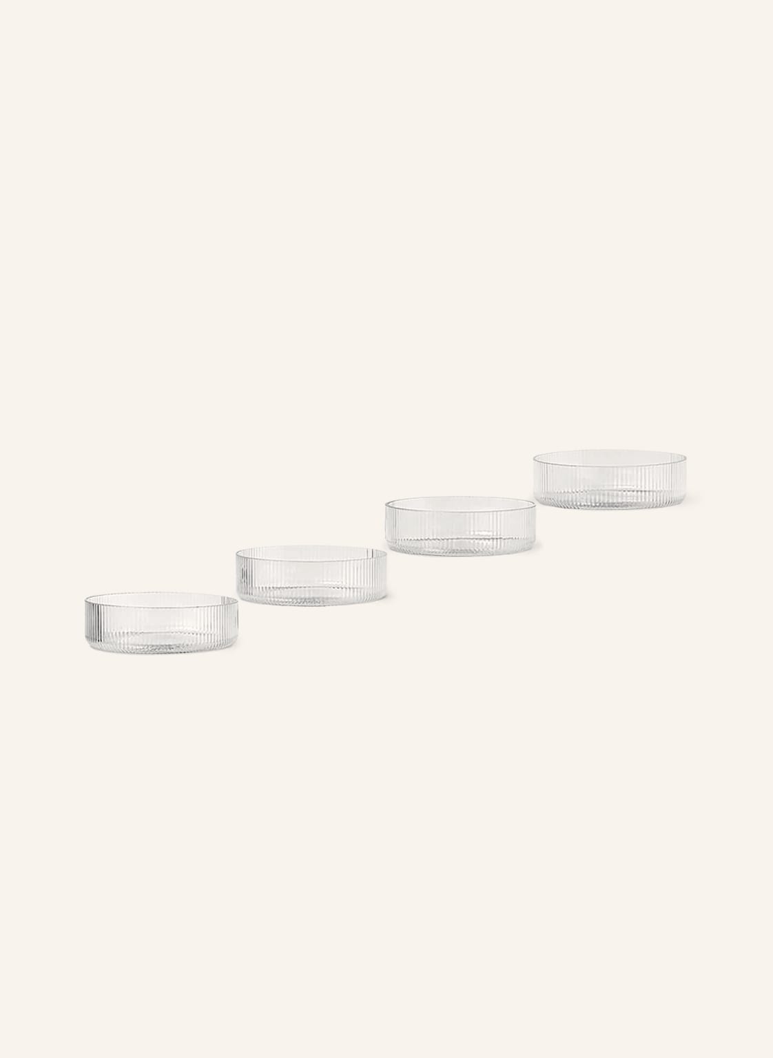 Image of Ferm Living 4er-Set Schalen Ripple weiss