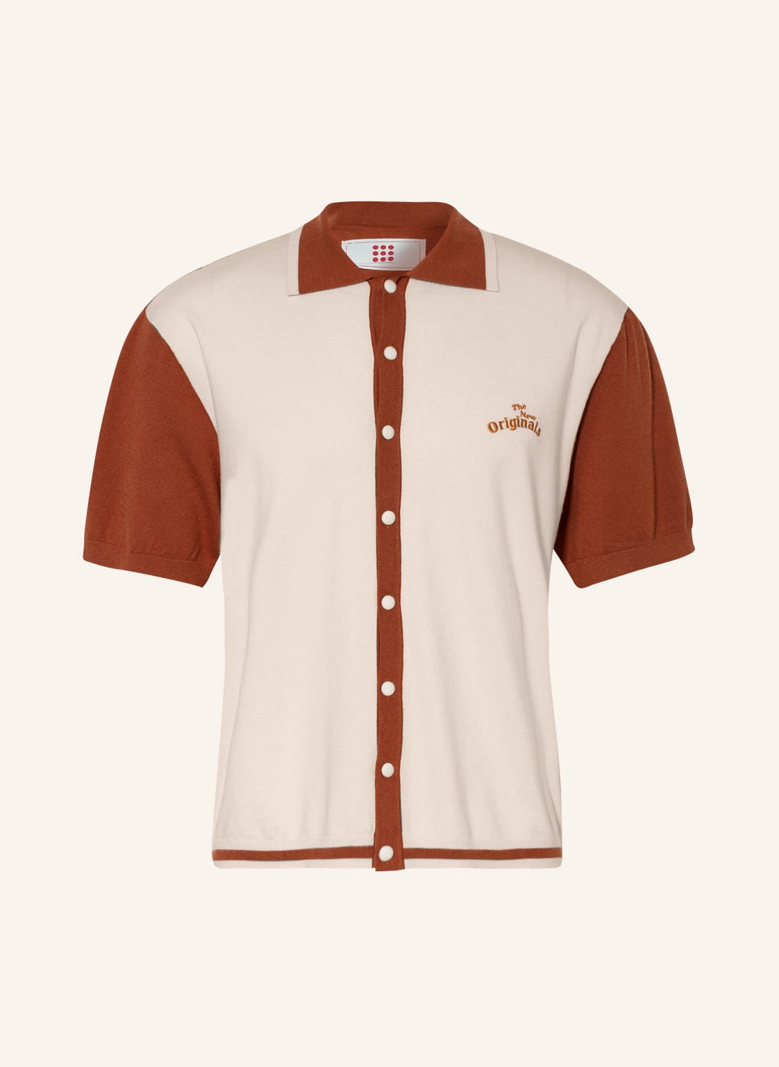 Image of The New Originals Strick-Poloshirt weiss