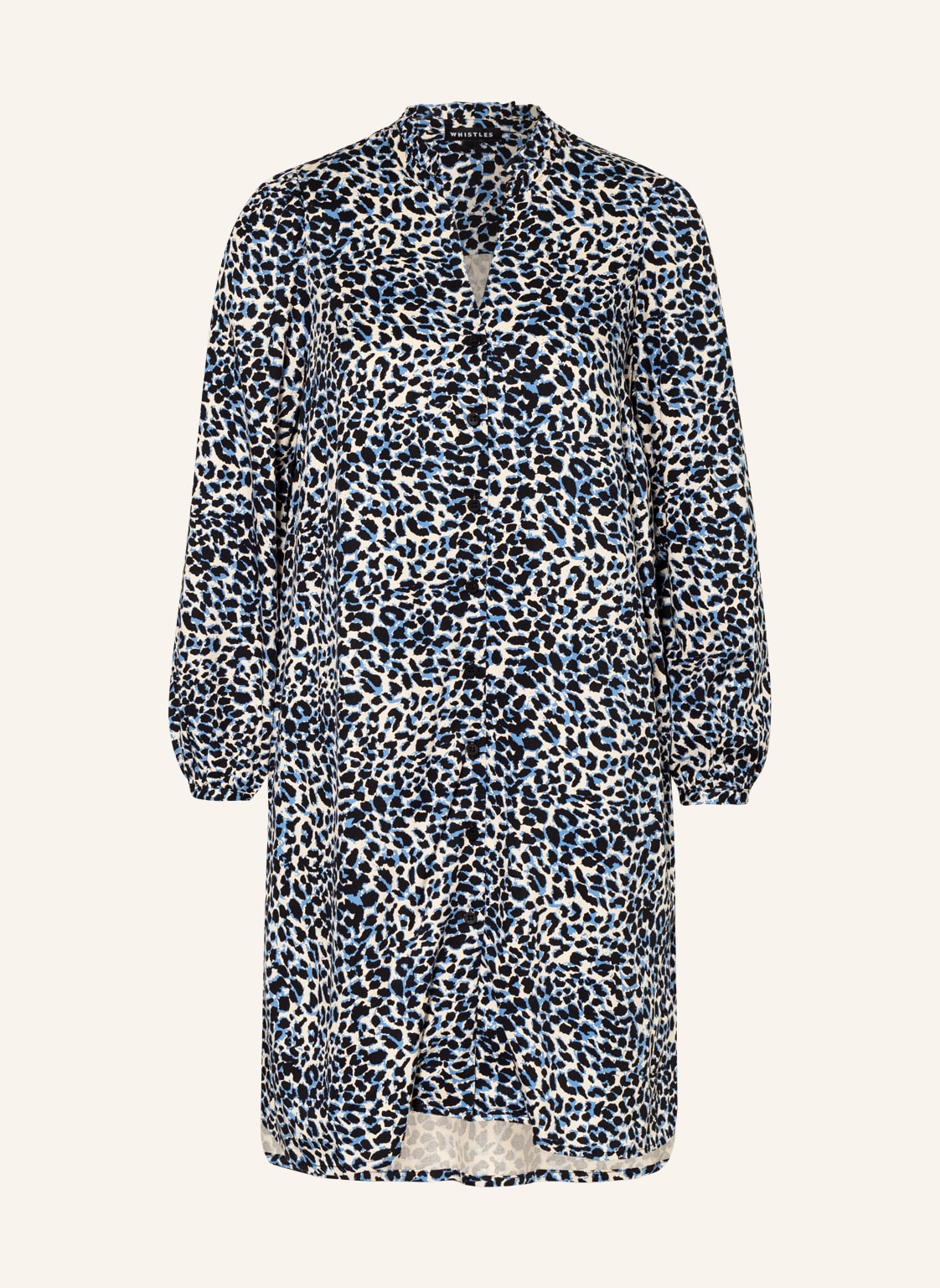 Image of Whistles Hemdblusenkleid Eva blau