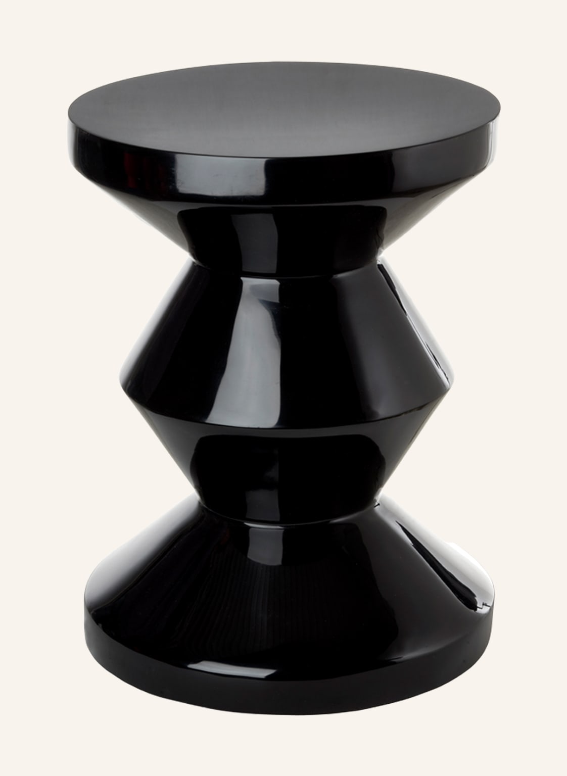 Image of Pols Potten Hocker Zig Zag schwarz