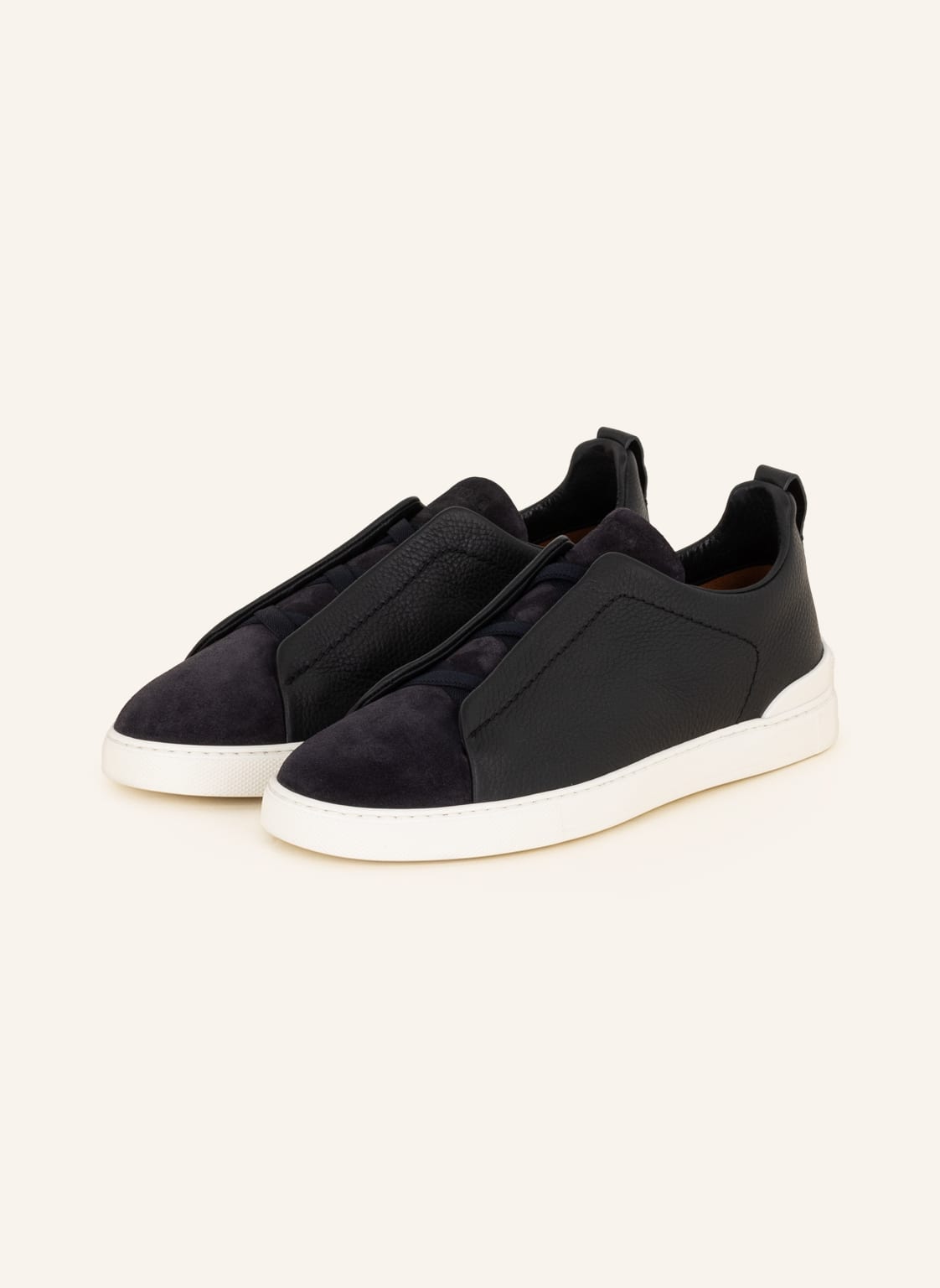 Image of Zegna Slip-On-Sneaker Triple Stitch blau