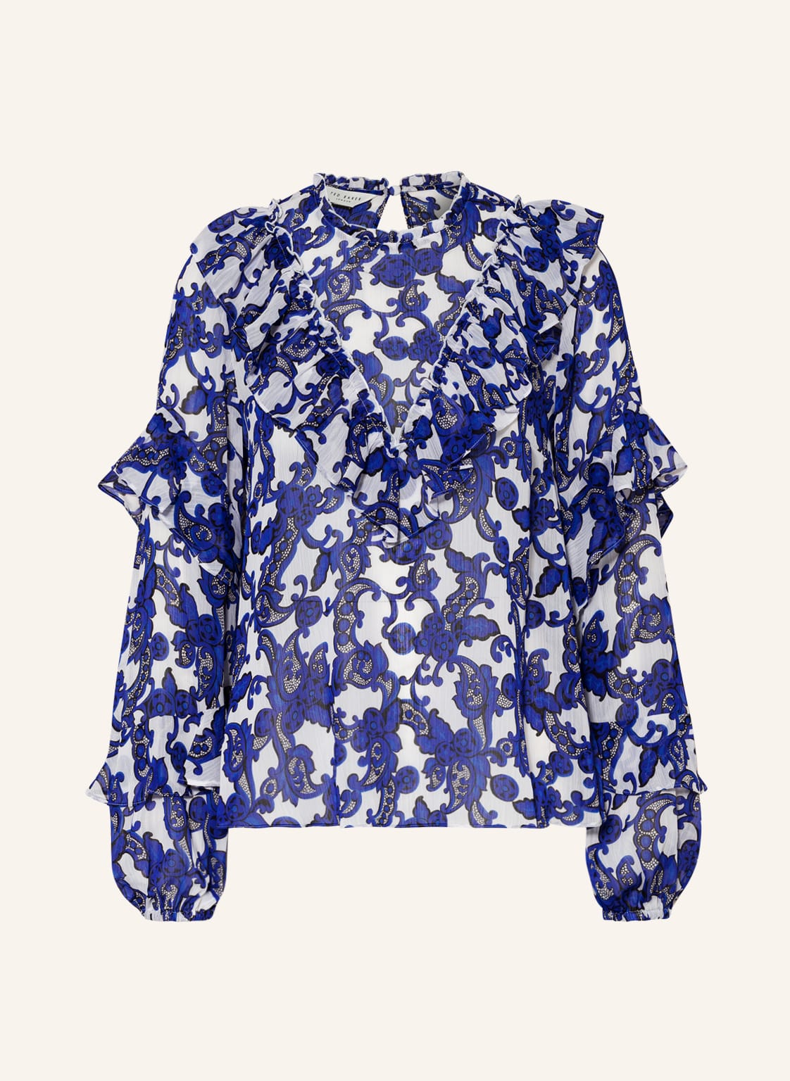 Image of Ted Baker Blusenshirt Idina Mit Rüschen Und Volants weiss