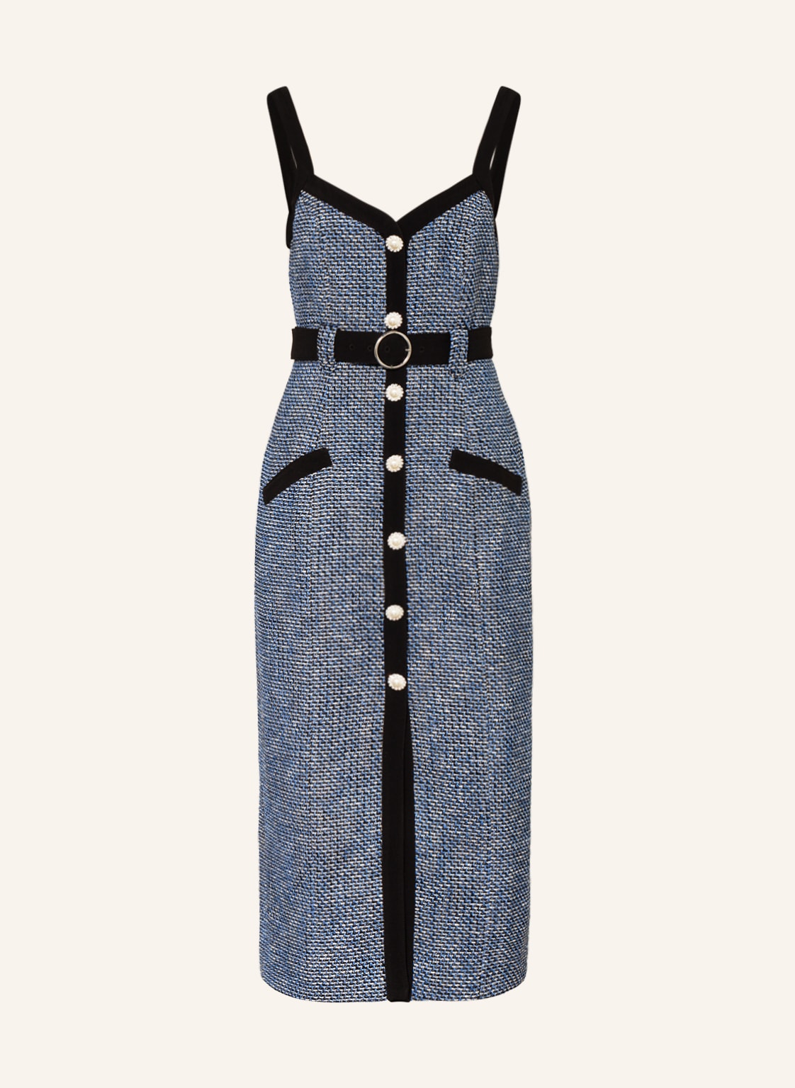 Image of Ted Baker Tweed-Kleid Diniiad Mit Glitzergarn blau