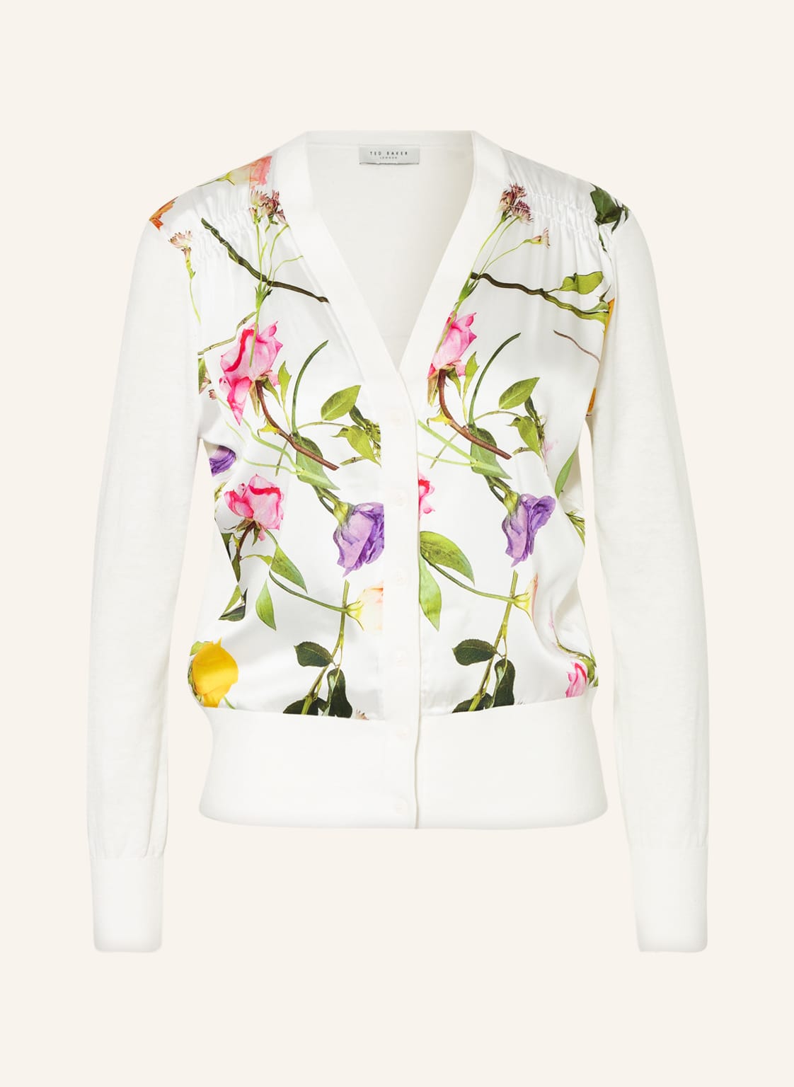 Image of Ted Baker Strickjacke Chantri Mit Leinen weiss