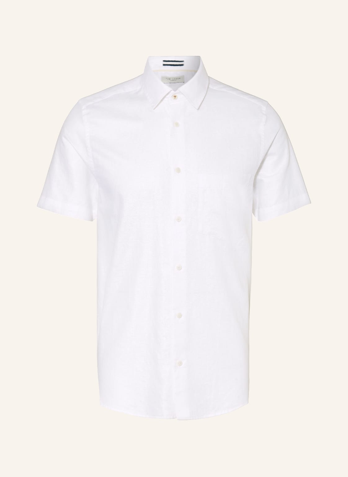 Image of Ted Baker Kurzarm-Hemd Kingfrd Regular Fit Mit Leinen weiss