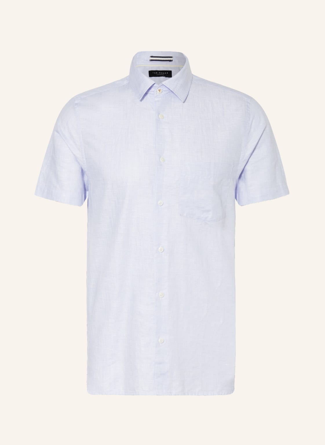 Image of Ted Baker Kurzarm-Hemd Kingfrd Regular Fit Mit Leinen blau