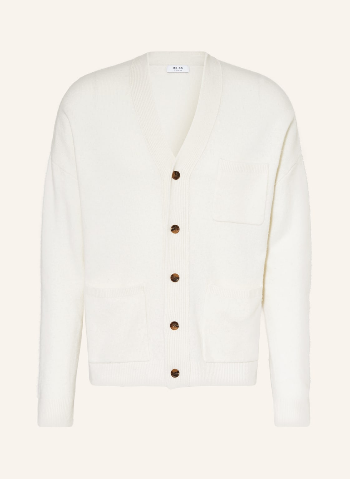 Image of Reiss Strickjacke Andrews Aus Merinowolle beige