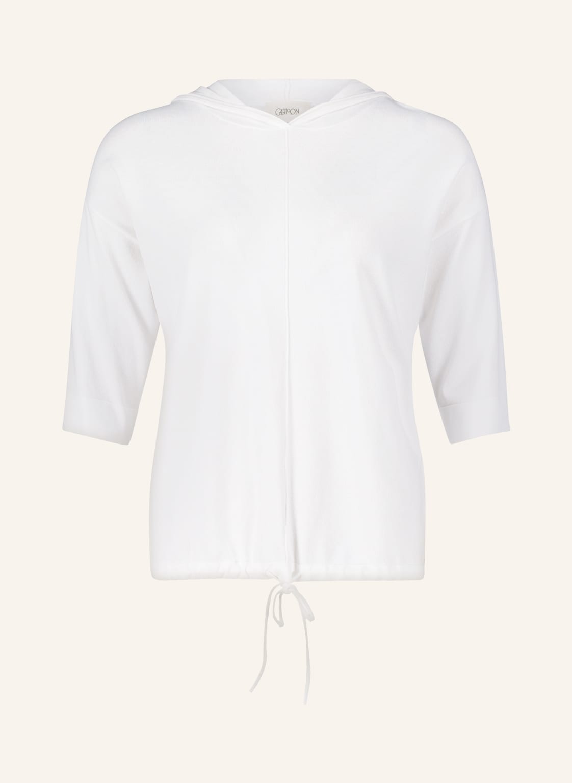 Image of Cartoon Strick-Hoodie Mit 3/4-Arm weiss