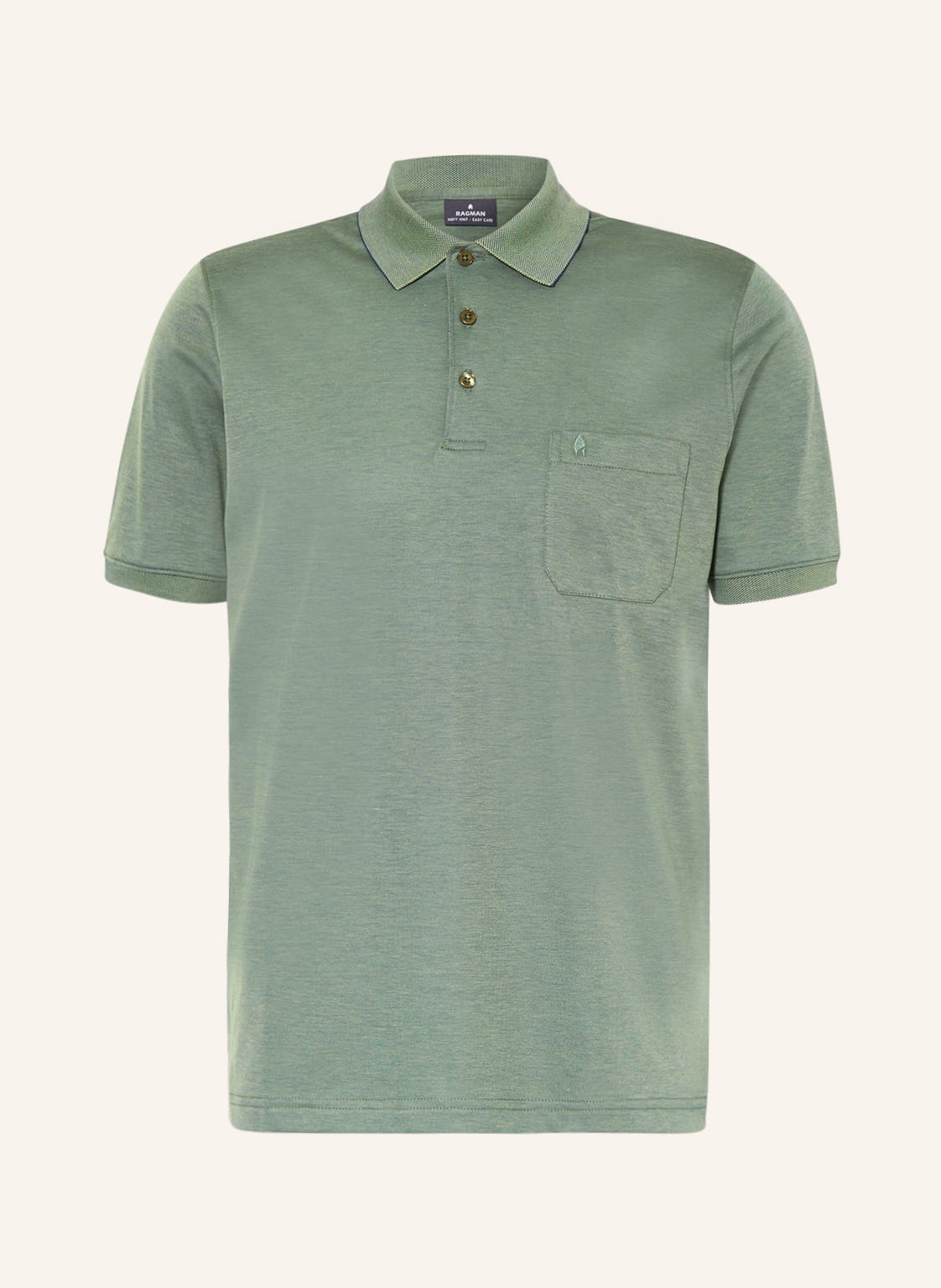 Image of Ragman Piqué-Poloshirt gruen