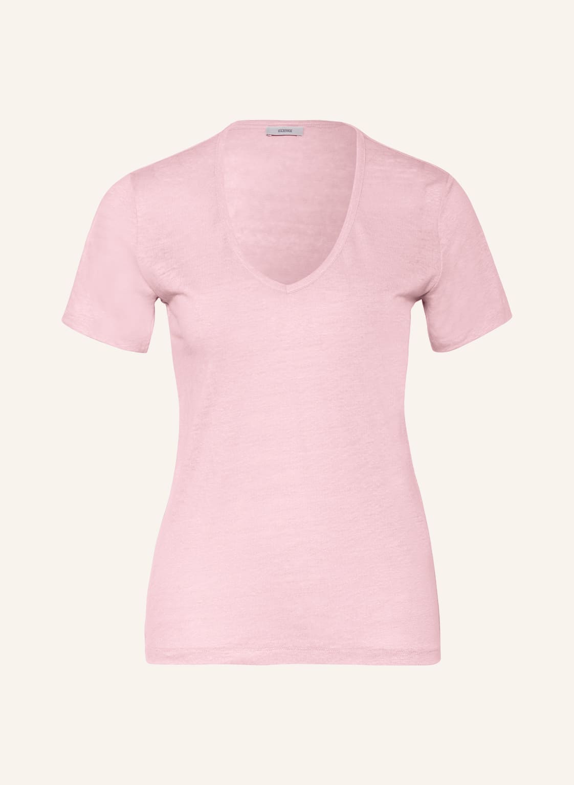 Image of Closed T-Shirt Aus Leinen pink