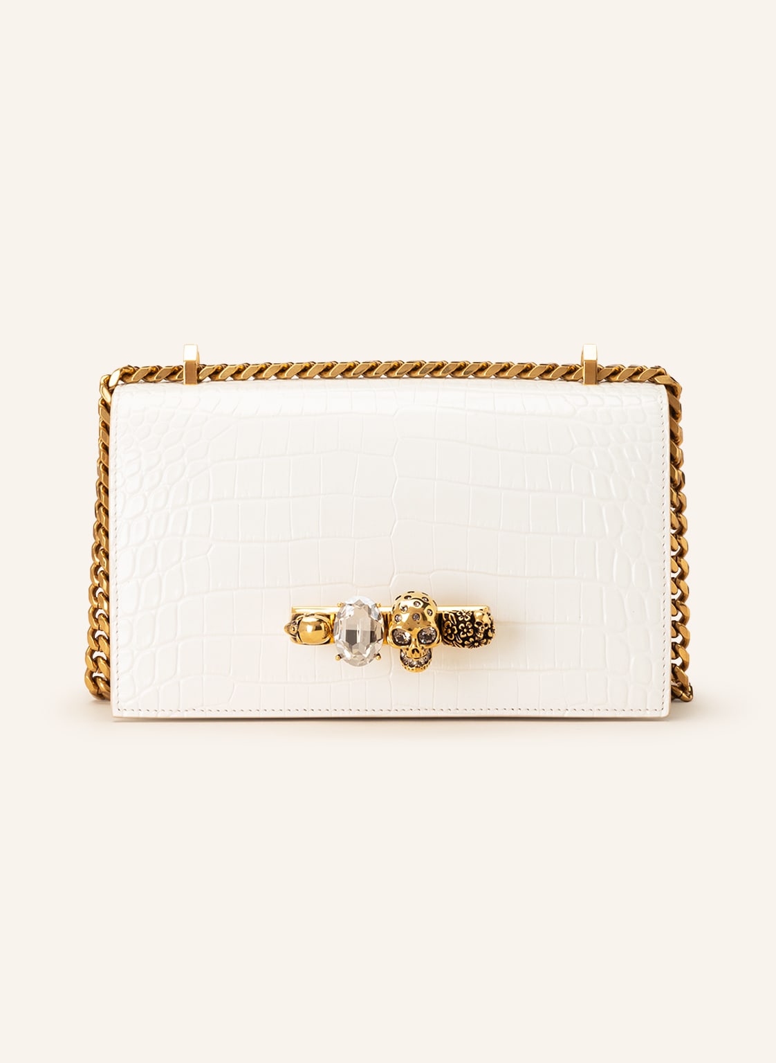 Image of Alexander Mcqueen Umhängetasche Jewelled Satchel beige