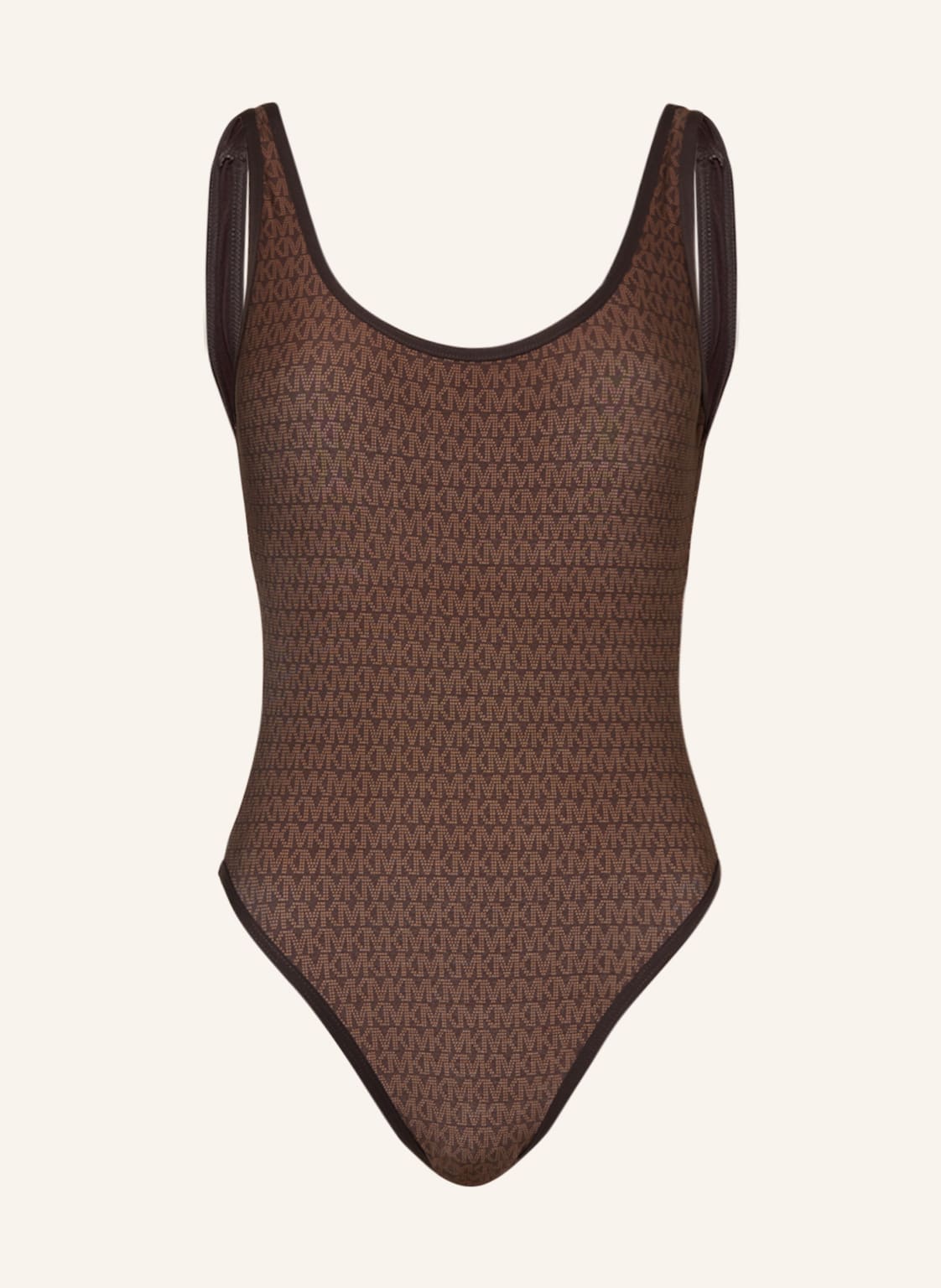 Image of Michael Kors Badeanzug Signature Logo braun