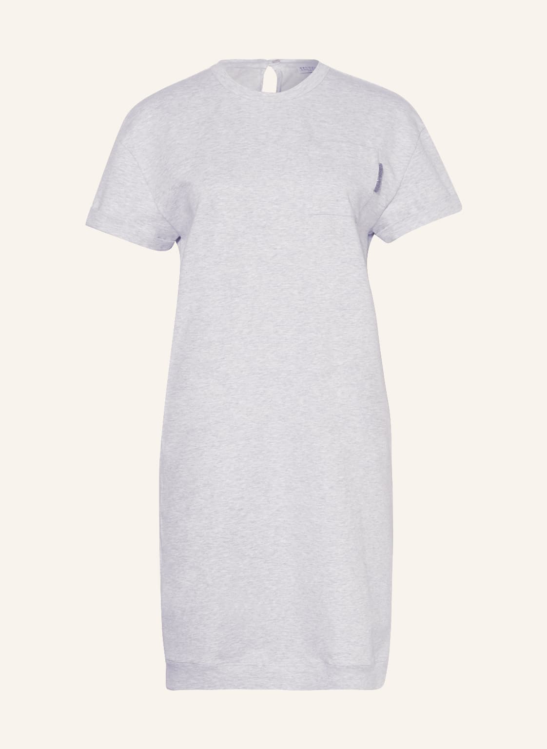 Image of Brunello Cucinelli Sweatkleid Mit Perlen silber