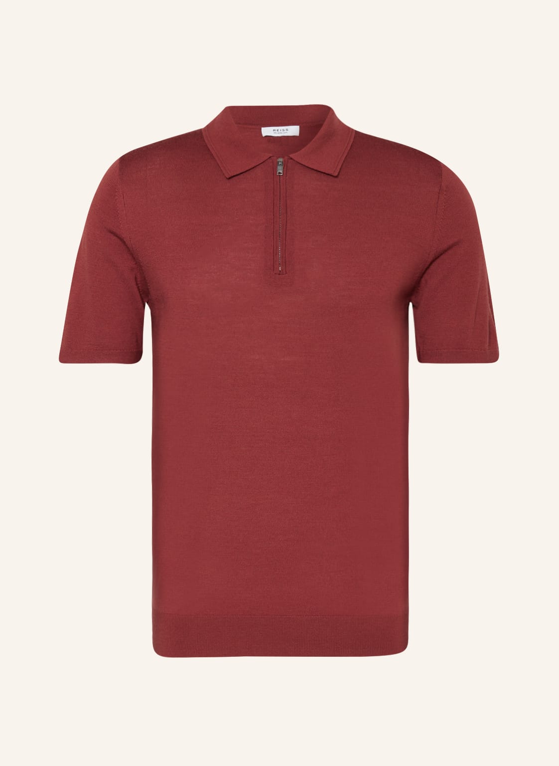 Image of Reiss Strick-Poloshirt Maxwell Aus Merinowolle braun