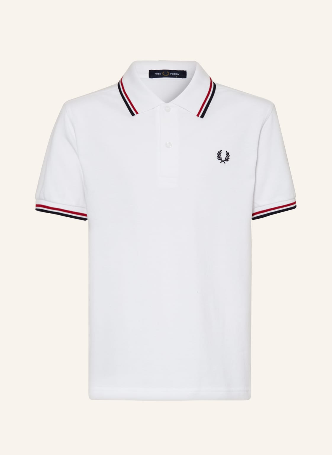 Image of Fred Perry Piqué-Poloshirt sy3660 weiss