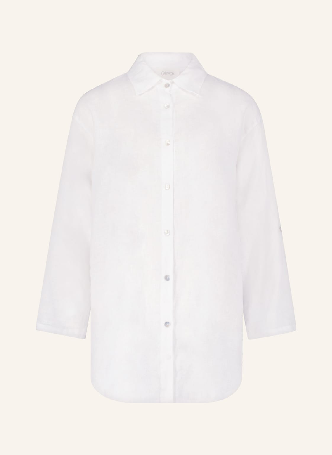 Image of Cartoon Hemdbluse Aus Leinen weiss