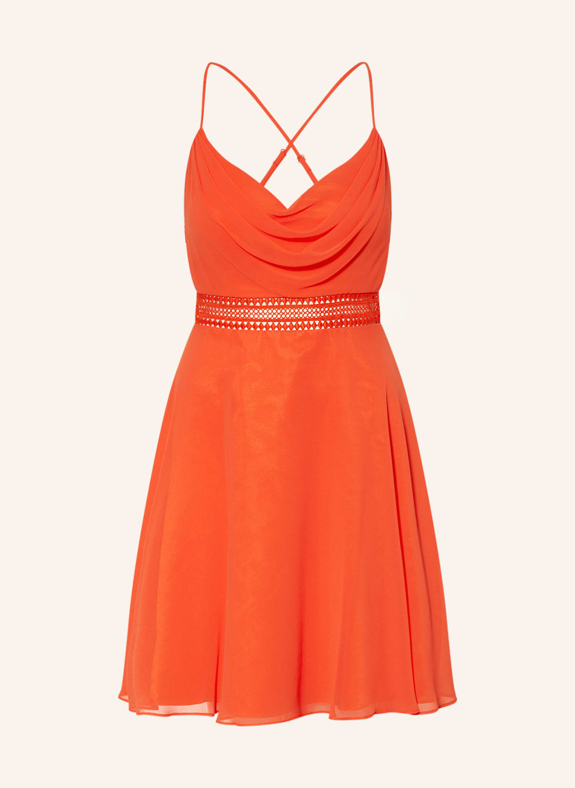 Image of Vm Vera Mont Cocktailkleid Mit Lochspitze orange