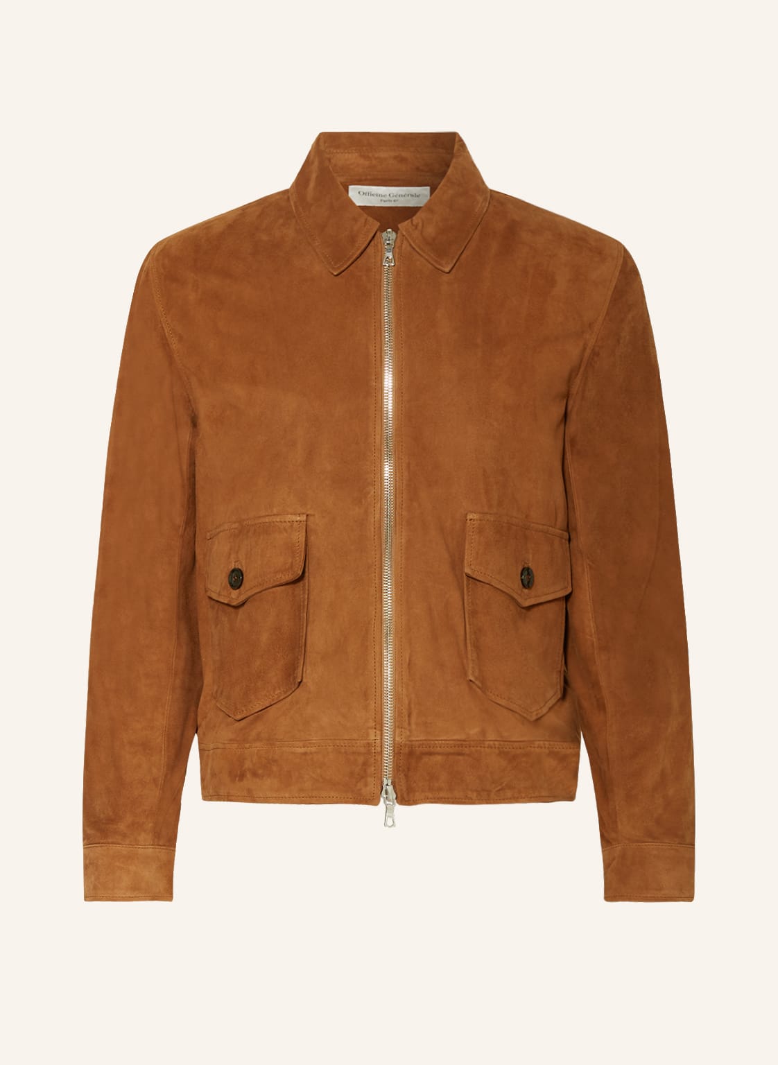 Image of Officine Générale Lederjacke Victor braun