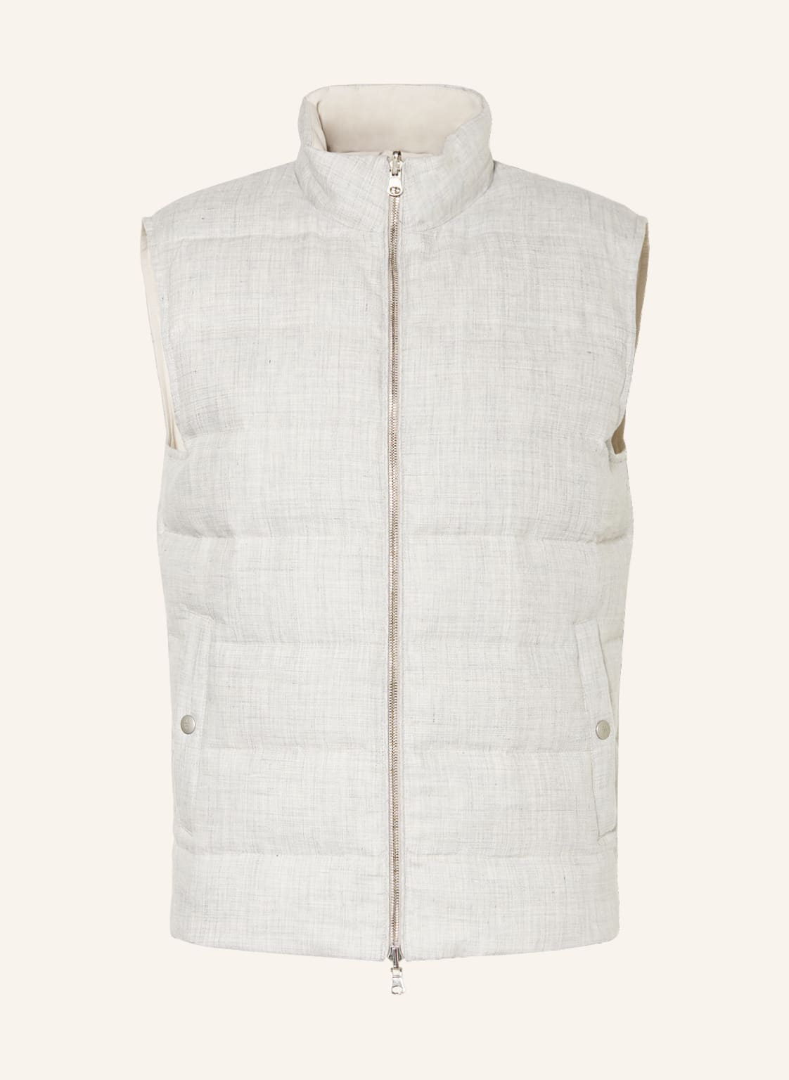 Image of Eleventy Steppweste Zum Wenden Mit Leinen grau