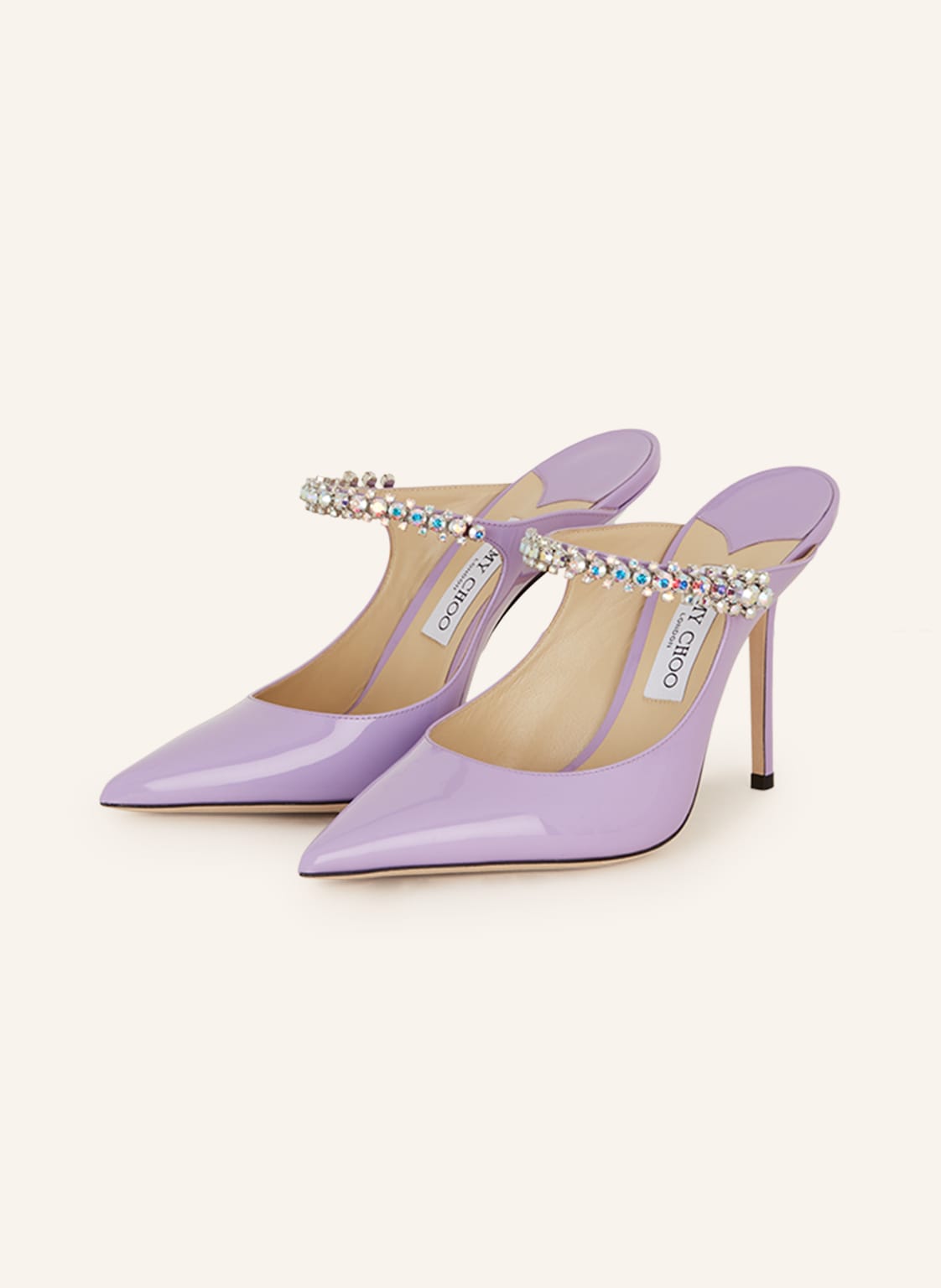 Image of Jimmy Choo Mules Bing 100 Mit Schmucksteinen violett
