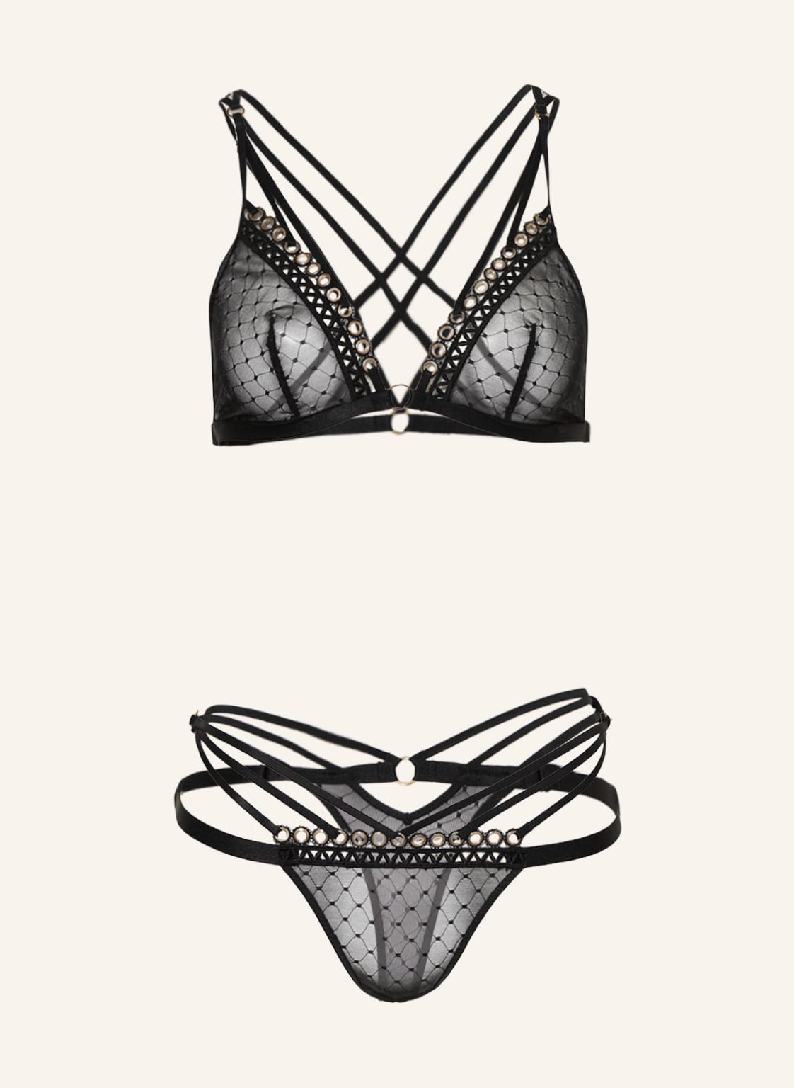 Image of Aubade Set Boîte À Désir: Triangel-Bh Und String schwarz