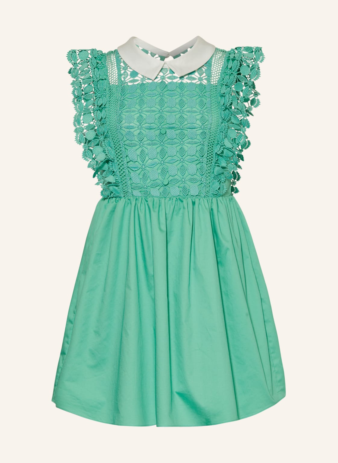 Image of Self-Portrait Kleid Im Materialmix gruen