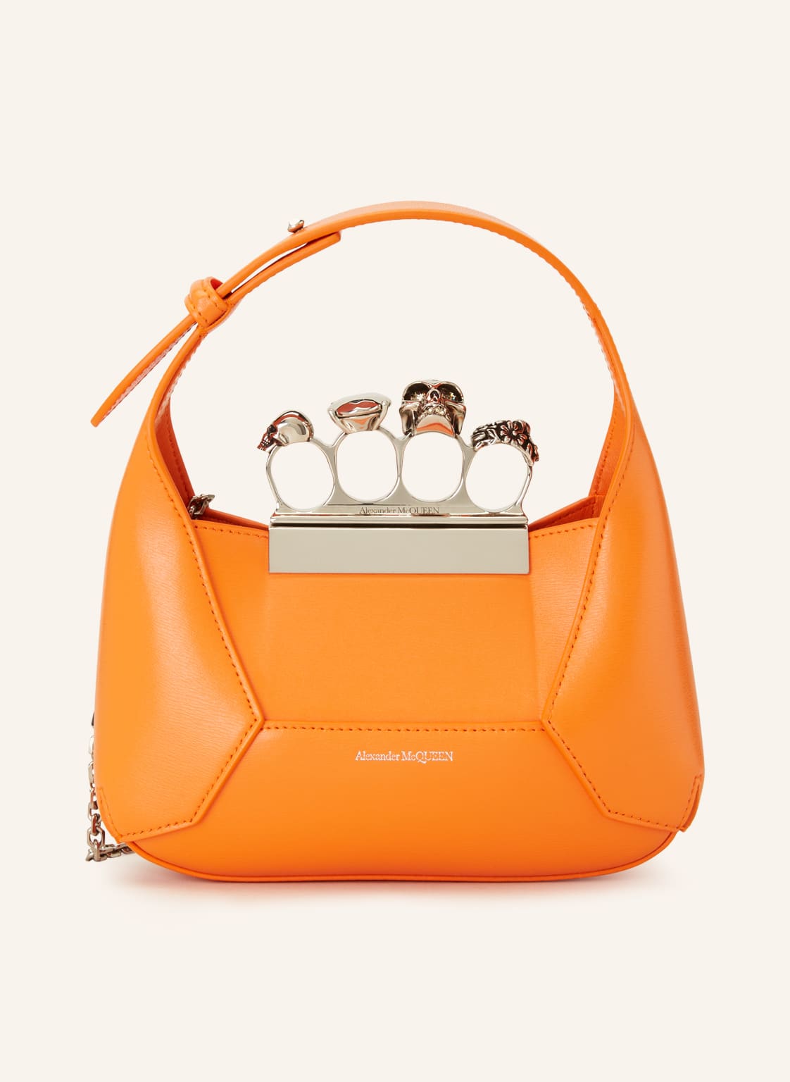 Image of Alexander Mcqueen Umhängetasche Jewelled Hobo Mini orange