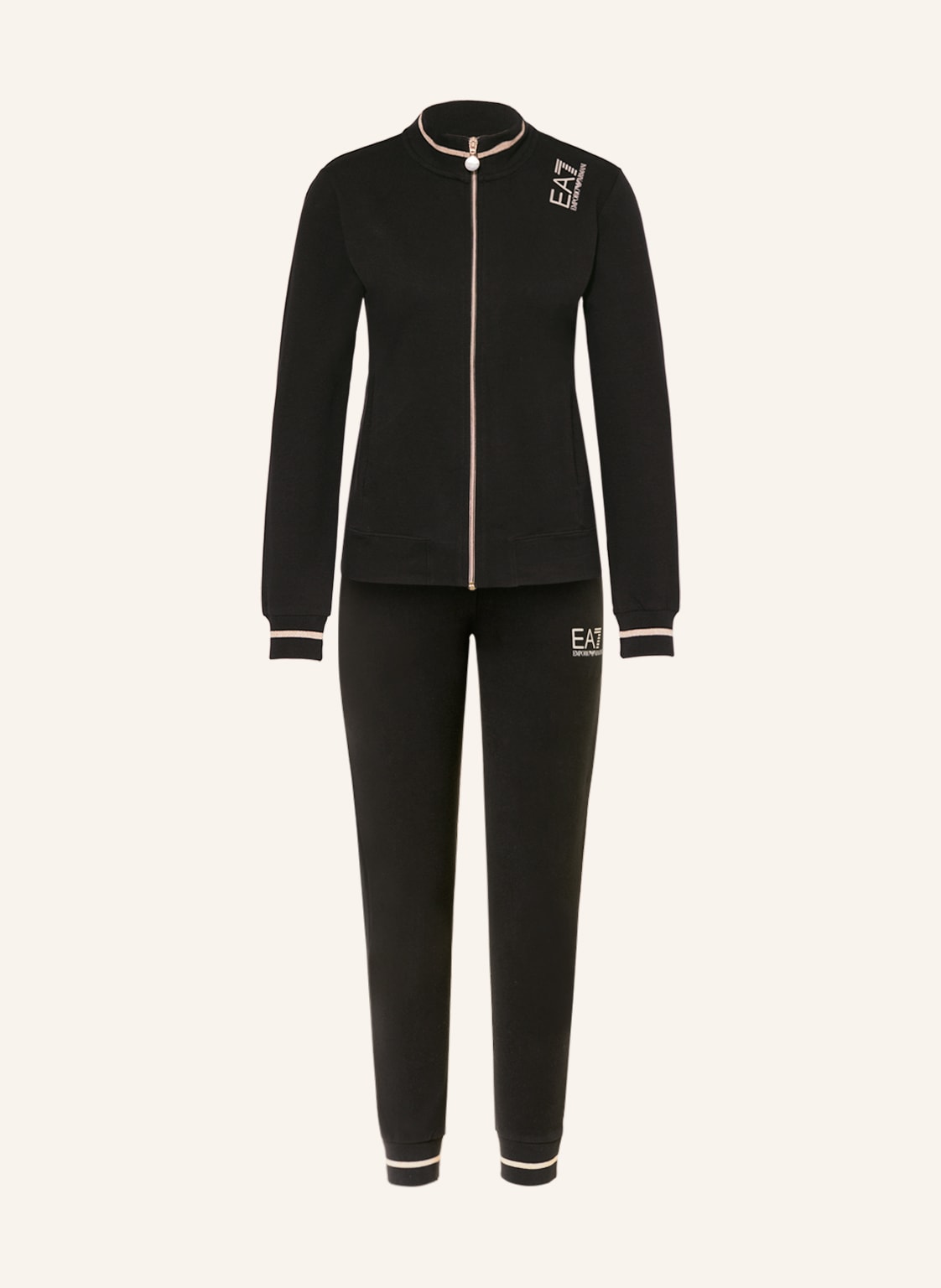 Image of ea7 Emporio Armani Trainingsanzug Mit Glitzergarn schwarz