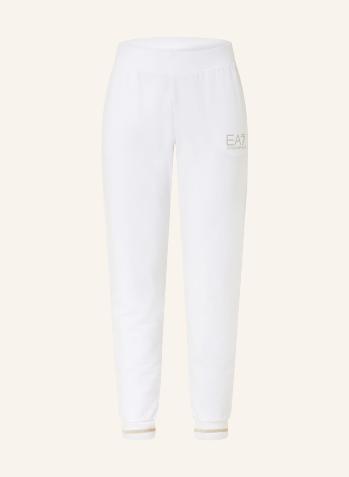 Image of ea7 Emporio Armani Sweatpants Mit Glitzergarn weiss