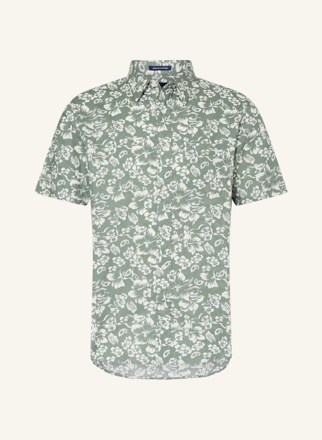 Image of Gant Kurzarm-Hemd Regular Fit Mit Leinen gruen