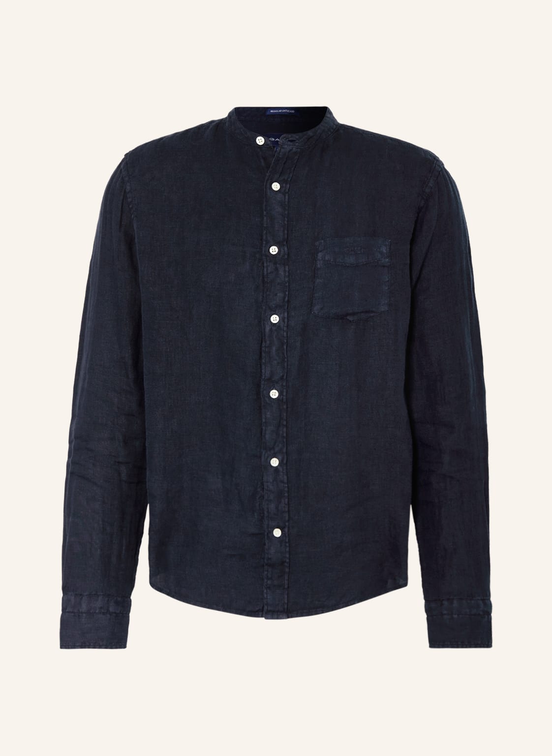 Image of Gant Leinenhemd Comfort Fit Mit Stehkragen blau