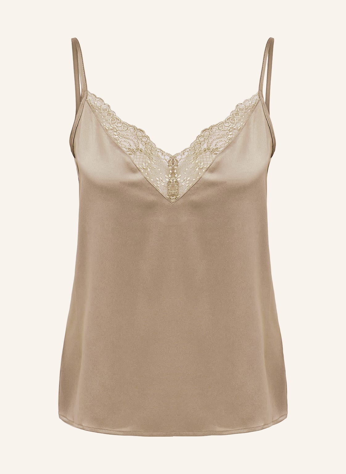 Image of Only Satintop Mit Spitze braun