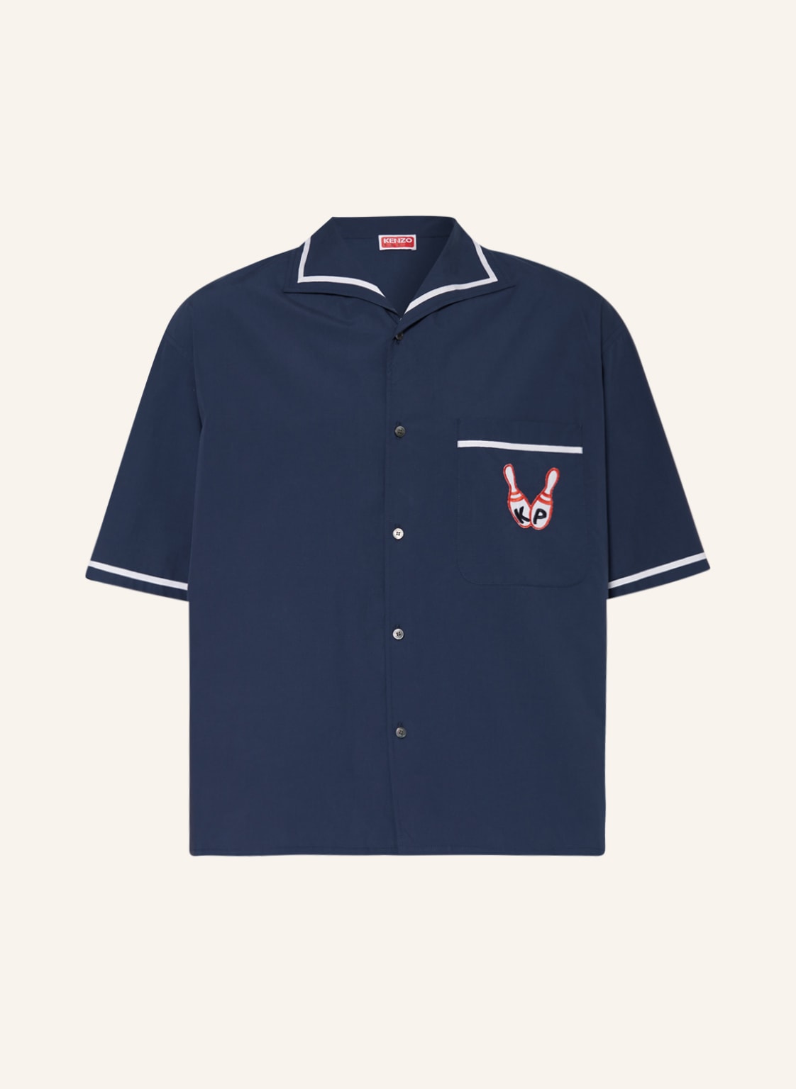 Image of Kenzo Resorthemd Regular Fit Mit Nieten blau