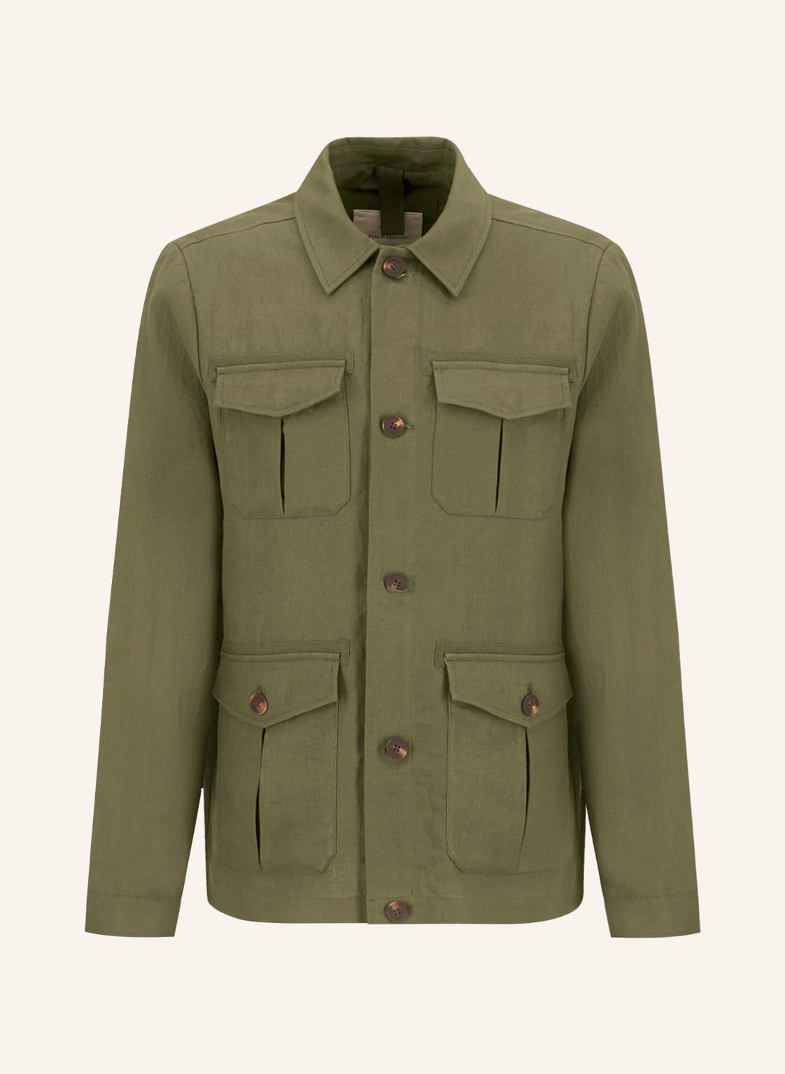 Image of Fynch-Hatton Fieldjacket Aus Leinen gruen