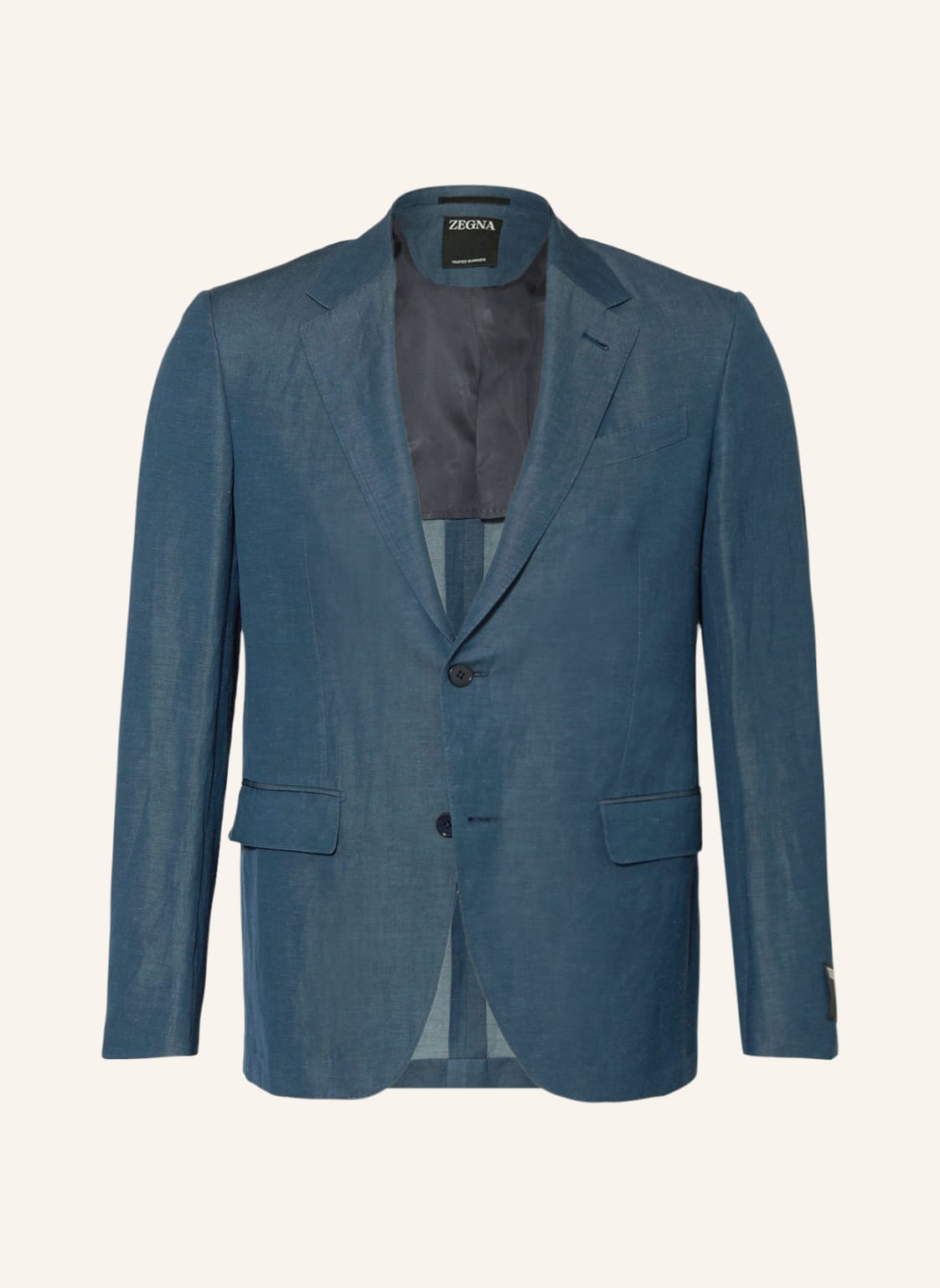 Image of Zegna Anzugsakko Extra Slim Fit Mit Leinen blau