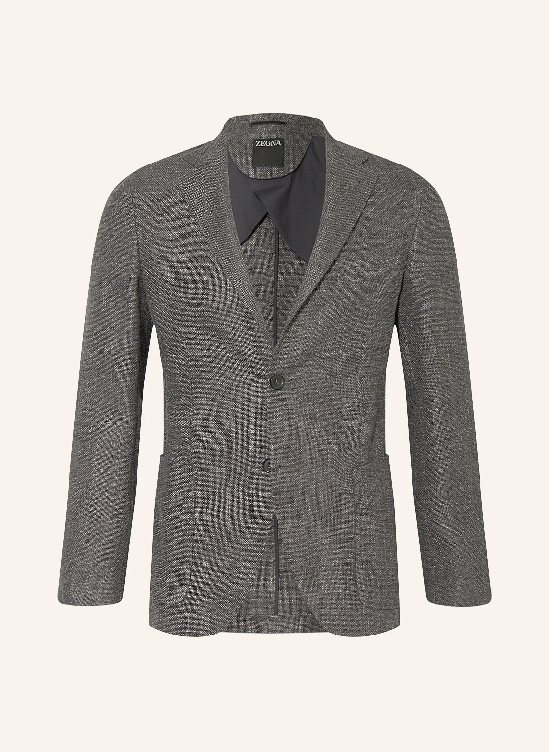 Image of Zegna Sakko Extra Slim Fit Mit Leinen grau