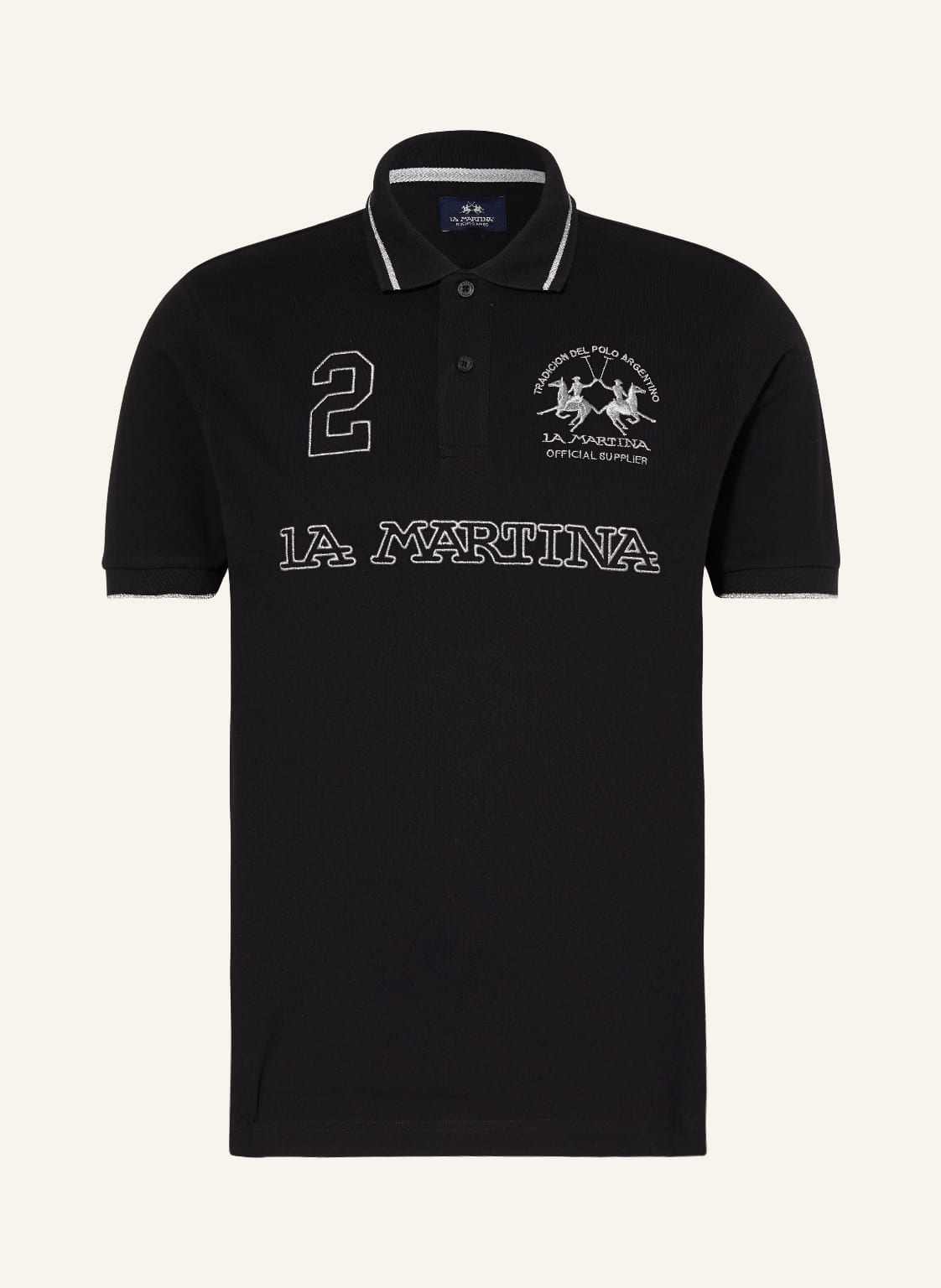 Image of La Martina Piqué-Poloshirt Regular Fit schwarz
