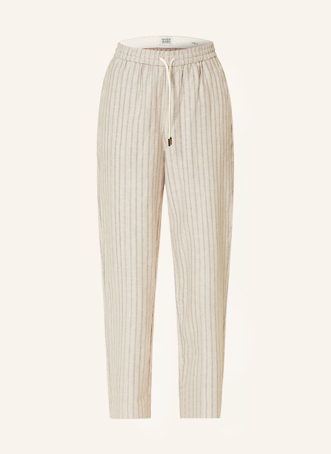 Image of Scotch & Soda Satinhose The Aubrey Mit Leinen beige