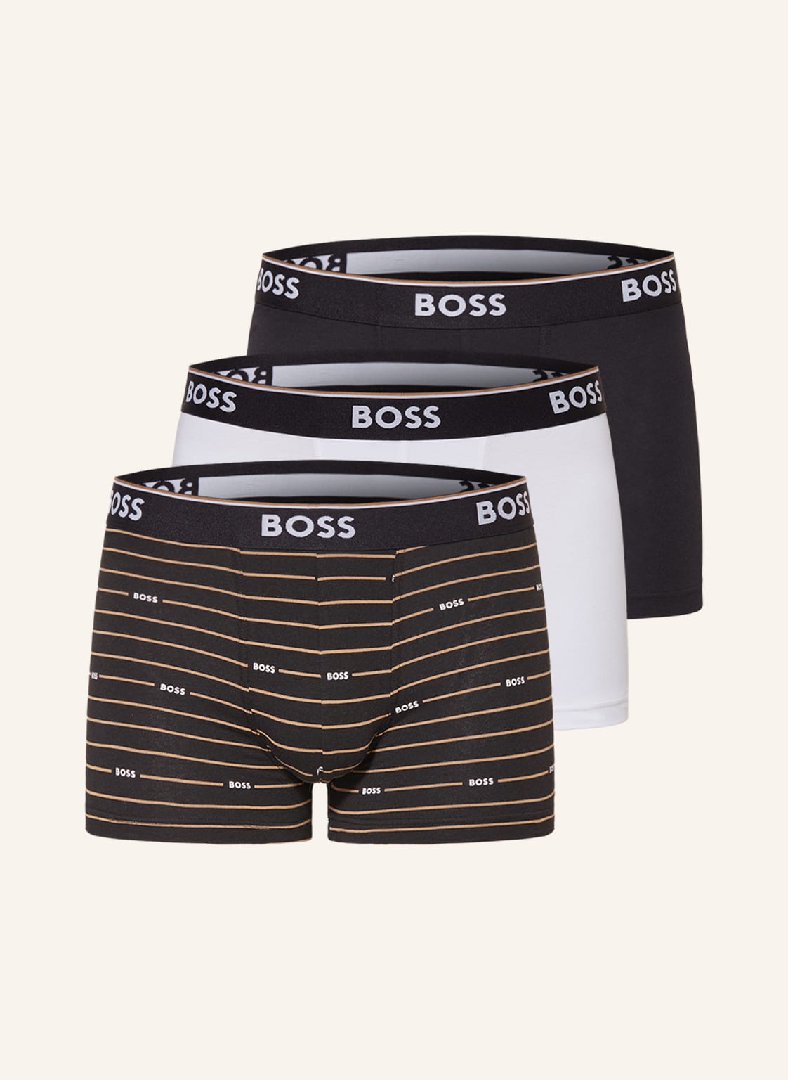Image of Boss 3er-Pack Boxershorts Power Design beige