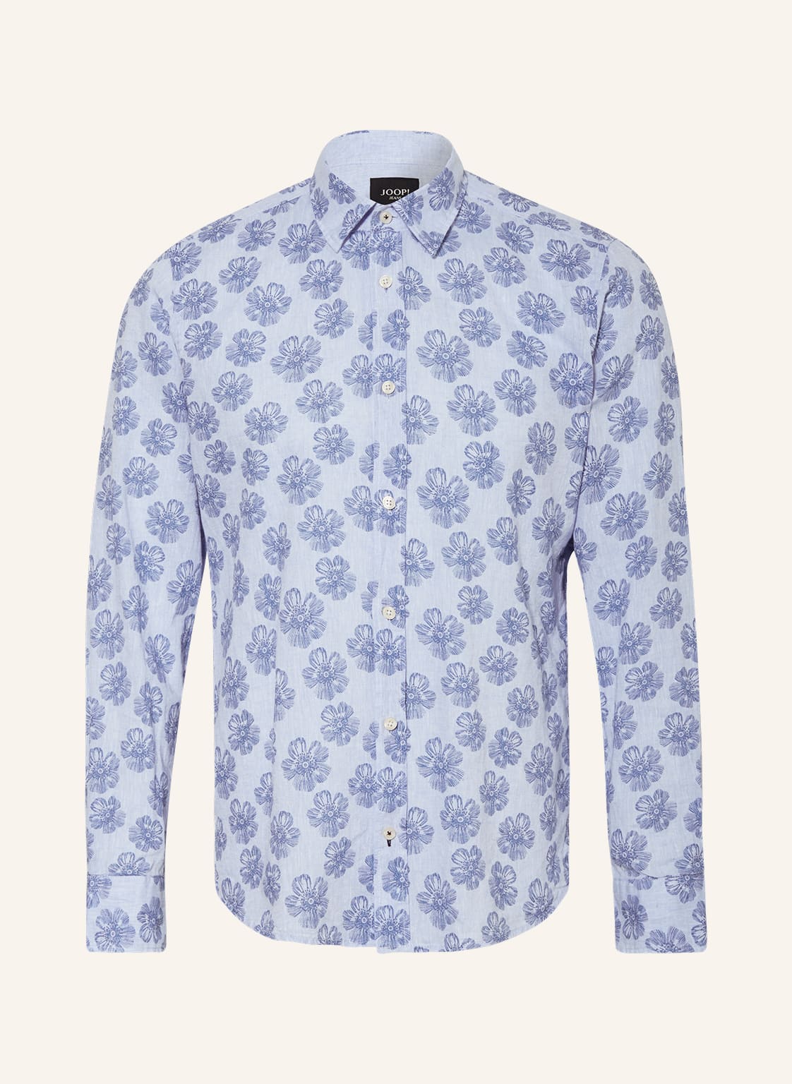 Image of Joop! Jeans Hemd Hanson Regular Fit Mit Leinen blau