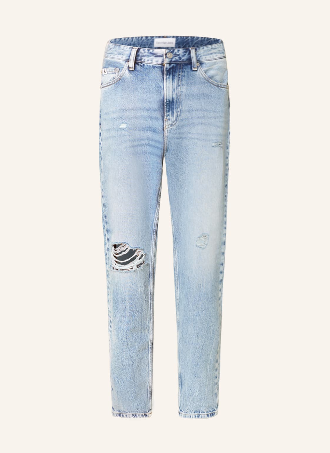 Image of Calvin Klein Jeans Destroyed Jeans Regular Taper Fit weiss